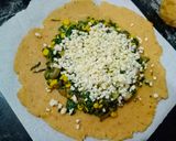 A picture of step 5 of Mushroom Spinach Corn Galette.