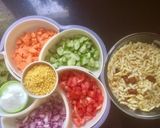 A picture of step 1 of Veg murmura chaat.