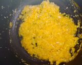 A picture of step 4 of Mango flavour coconut burfi.