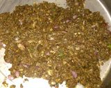 A picture of step 4 of Stuff Achari Baingan.