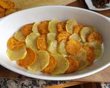 Foto del paso 4 de la receta Gratinado de batatas y patatas con provolone