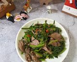 沙茶空心菜炒牛肉的食譜步驟2照片