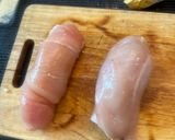 A picture of step 2 of Mid Week stuffed Chicken with Ham and Cheese - Thanks mum :P Enjoy :P.