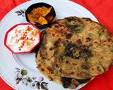 A picture of step 4 of Bathuaa ka paratha.