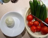 A picture of step 1 of Shirazi salad 🥗.