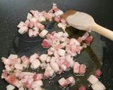 A picture of step 1 of Spaghetti amatriciana.