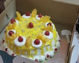 A picture of step 7 of Eggless pineapple cake.