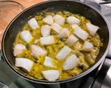 A picture of step 12 of Cod with Mushrooms, Cilantro, and Turmeric.