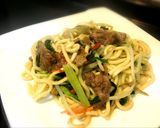 沙茶牛肉炒麵的食譜步驟7照片