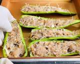 พริกหวานยัดไส้หมูสับอบชีส จากพริกที่ปลูกด้วยน้ำ ระบบ Aquaponics วิธีทำสูตร 4 รูป
