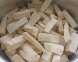 A picture of step 1 of Cassava In coconut #Theme Challenge.