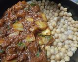 A picture of step 2 of Chana Aalu ka salan and Roti.