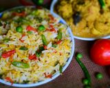 A picture of step 8 of Vegetable Fried Rice.