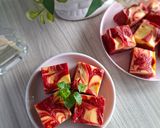 Foto langkah ke 9 dari resep Red Velvet Marble Cheesecake.