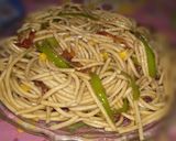A picture of step 3 of Vegeies and corn Hakka Noodles.