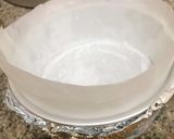 A picture of step 11 of Air light fluffy chiffon cake using waterbath baking method.