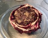 Une image de l'étape 13 de Trévise farcie aux anchois,parmesan et câpres italiennes et sa couronne d oignons de roscoff.