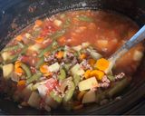 A picture of step 4 of Slow cooker Hamburger Soup.