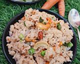 A picture of step 5 of Rava Upma.