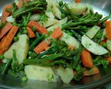 A picture of step 4 of Pan Fried Fish with mix Vegetables.