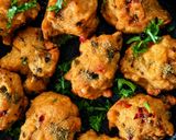 A picture of step 5 of Crispy tangy and spicy pink lentil fritters (masoor dal pakoda).