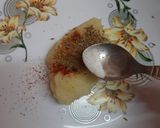 A picture of step 3 of Potato masala Chaap chaat.
