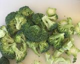 A picture of step 1 of Broccoli and Cauliflower Cheese with Onions.