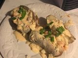 Cajun shrimp seafood stuffing for baked potatoes
