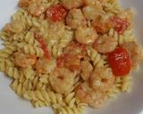A picture of step 4 of Fusilli with little shrimps #summerchallenge2.