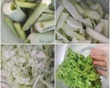 Hình bước làm 3 của món Canh riêu trai nấu dọc mùng