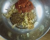 A picture of step 1 of Lasuni paratha.