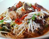 A picture of step 5 of Khanom Jeen Nam Ngiao with Seasoned Pork Meatballs.