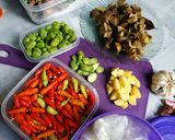 Foto langkah ke 1 dari resep Sambal goreng alay (ati, tempe, petai).