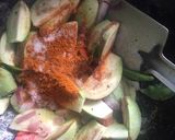 A picture of step 2 of Brinjal and drumstick curry.