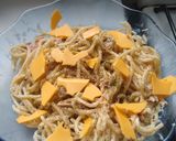 Foto del paso 1 de la receta: Fideos con crema, atún y polvito de albahaca🍝