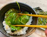 A picture of step 3 of Perilla leaves pickled with soy sauce.