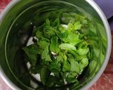 A picture of step 1 of Mint lemonade (welcome drink).