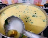 A picture of step 3 of Kadhi with Moong Daal Vadi.