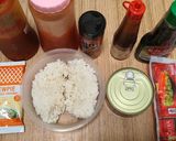 Foto langkah ke 1 dari resep Tuna & Kani Rolls Mentai Rice 🐟🍚🦀.