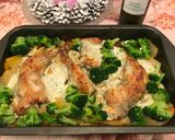 Márványsajtos csirkecombok-krumplival és brokkolival! 🍗🧀🥦🥔 recept fázis 4 fotója