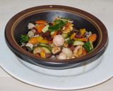 A picture of step 2 of Super grain Blend with curd and veggies.