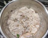 A picture of step 2 of Singhara atta aloo pakoda.