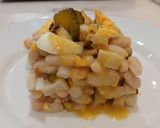 Foto del paso 9 de la receta: Ensalada de alubias de bote, daikon y huevo cocido