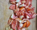 A picture of step 1 of Niramish paneer.
