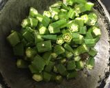 A picture of step 3 of Achari Bhindi.