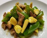 青椒玉米筍炒肉的食譜步驟5照片