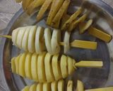A picture of step 3 of Potatoes Tornadoes.