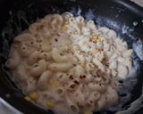 A picture of step 5 of Veg Sizzler with Paneer Steak and creamy Pasta.