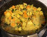 Une image de l'étape 13 de Poulet aux panais,patate douce et fruits secs au lait de coco et curry.