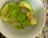 A picture of step 1 of Avocado Garlic dip.